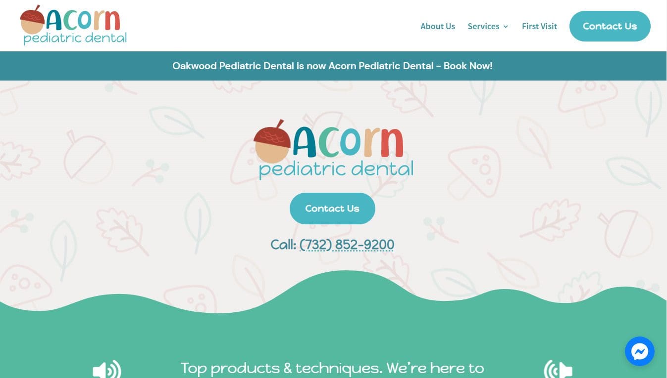 acorn pediatric dental - best pediatric websites - delmain
