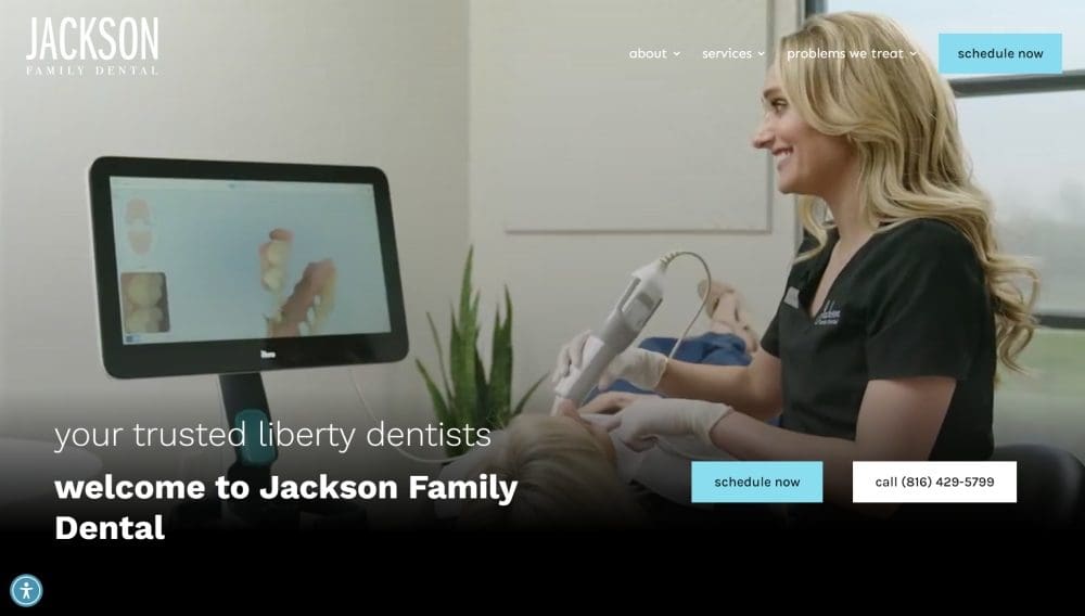 The Jackson Family Dental website, which ranks among the best dental websites of 2026