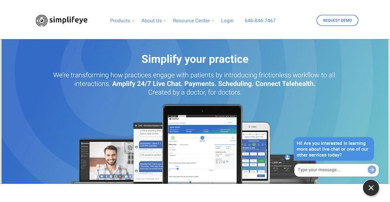 simplifeye web chat for dentists delmain