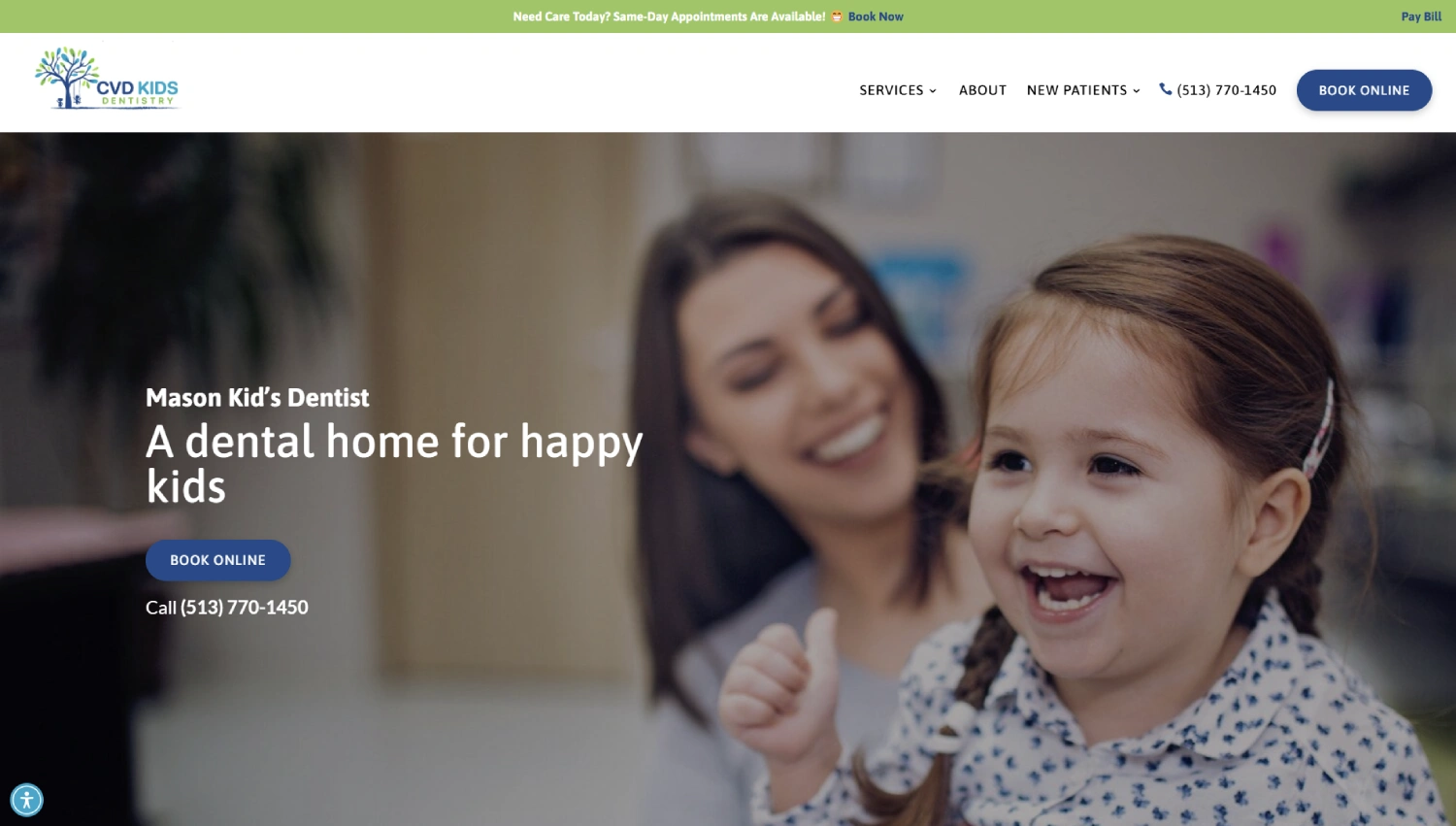 acorn pediatric dental - best pediatric websites - delmain