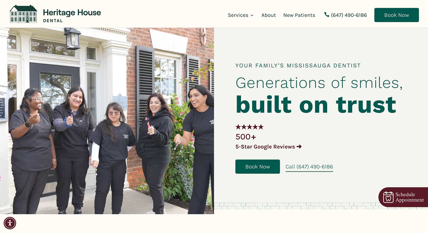 heritage house dental website