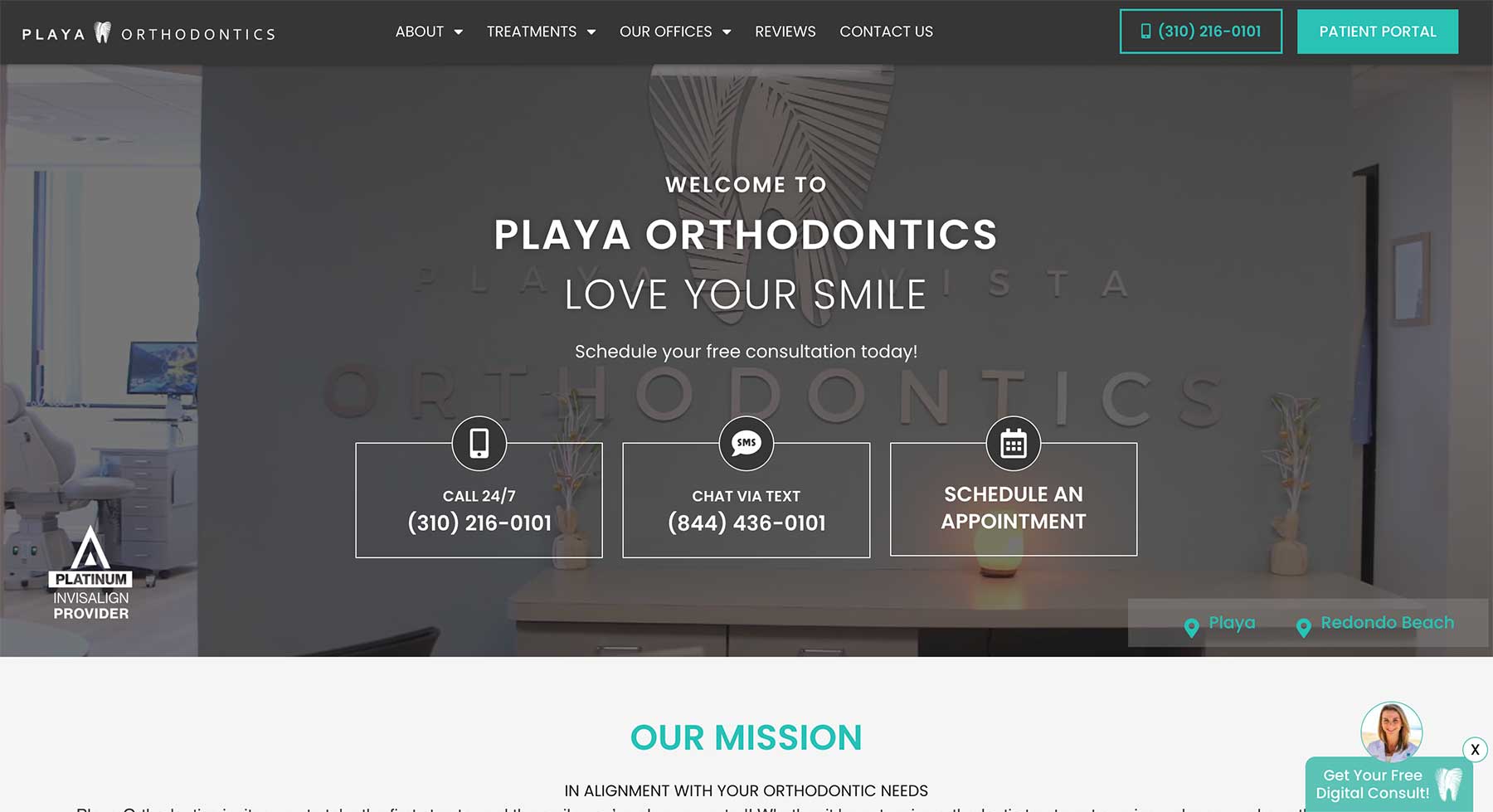 playa orthodontics website