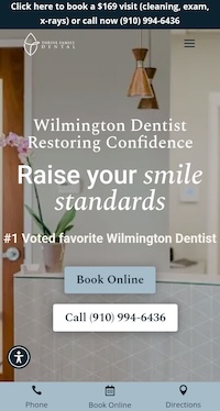Thrive Family Dental website