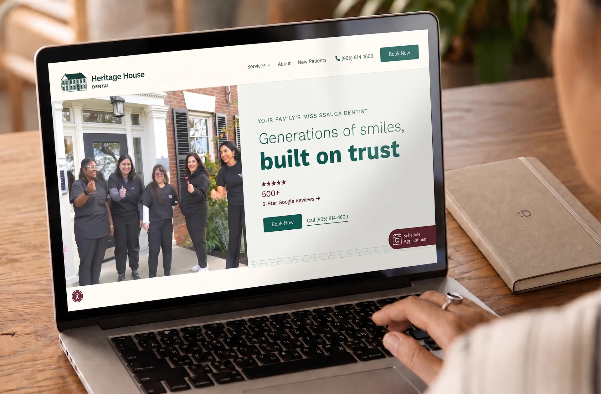 Homepage for Heritage House Dental's website, one of the best dental websites of 2026. Homepage for Heritage House Dental's website, one of the best dental websites of 2026.