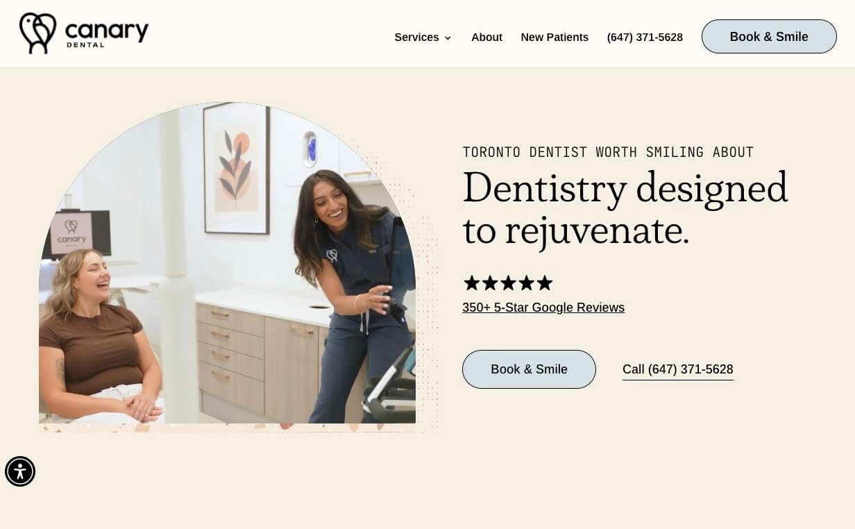 Canary Dental home page