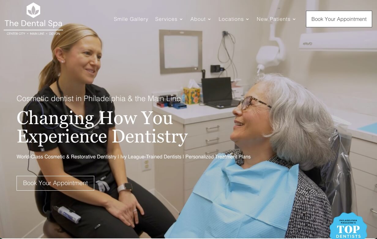 The Dental Spa website home page