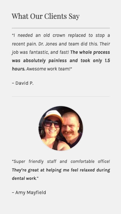 Timberhill Dental patient testimonial